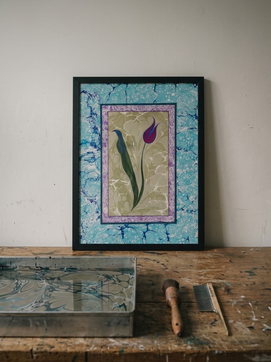 Framed · Tulip with a Long Leaf