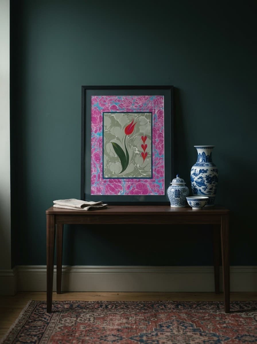 Gerahmt · Lale & Herzen in Pink