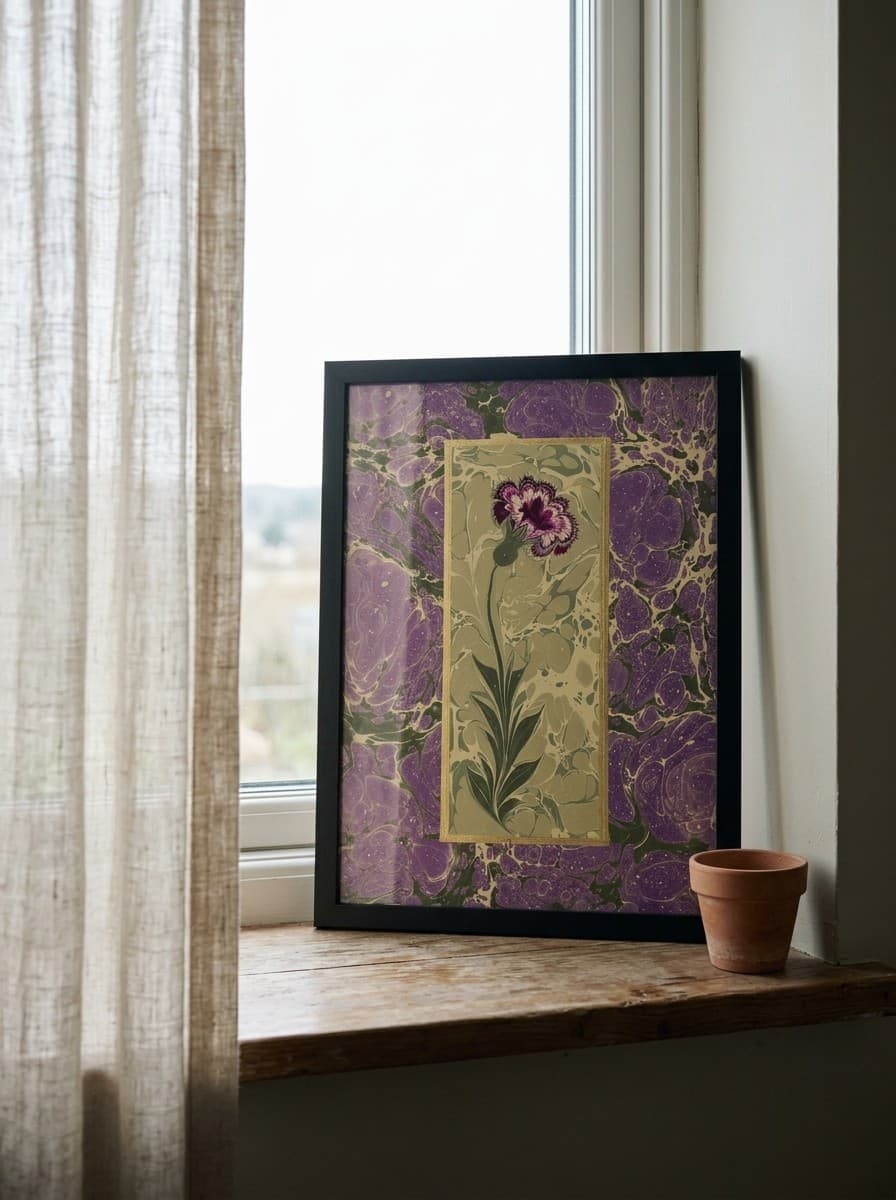 Gerahmt · Nelke in Violett & Olive