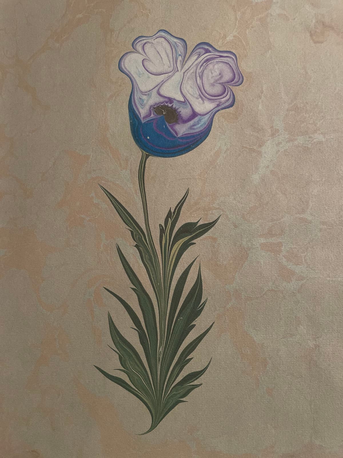 Helle Rose in Blau und Weiß